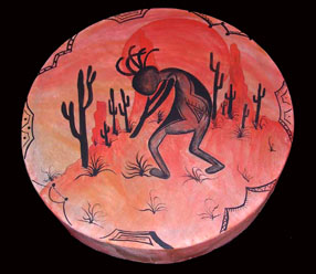 Kokopelli Native American Painted Drums